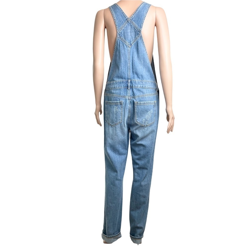 American Rag Floral Embroidered Distressed Jean Overalls - Picture 4 of 16